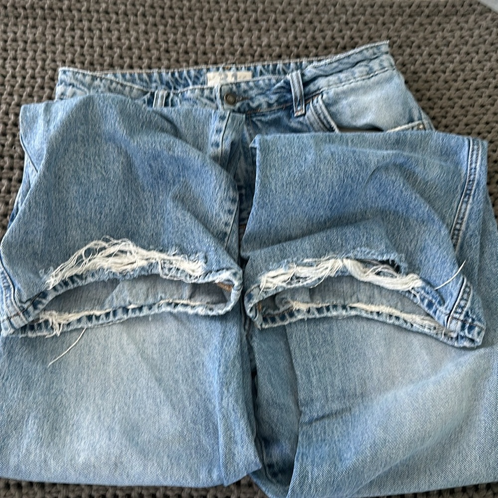 FREE PEOPLE High Rise Ripped Hem Jeans - Picture 5 of 5